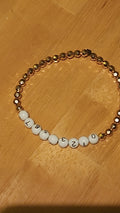 Number Bead Bracelet with Gold Beads | Stretch Bracelet for Women | Minimalist Lucky Number Jewelry Gift