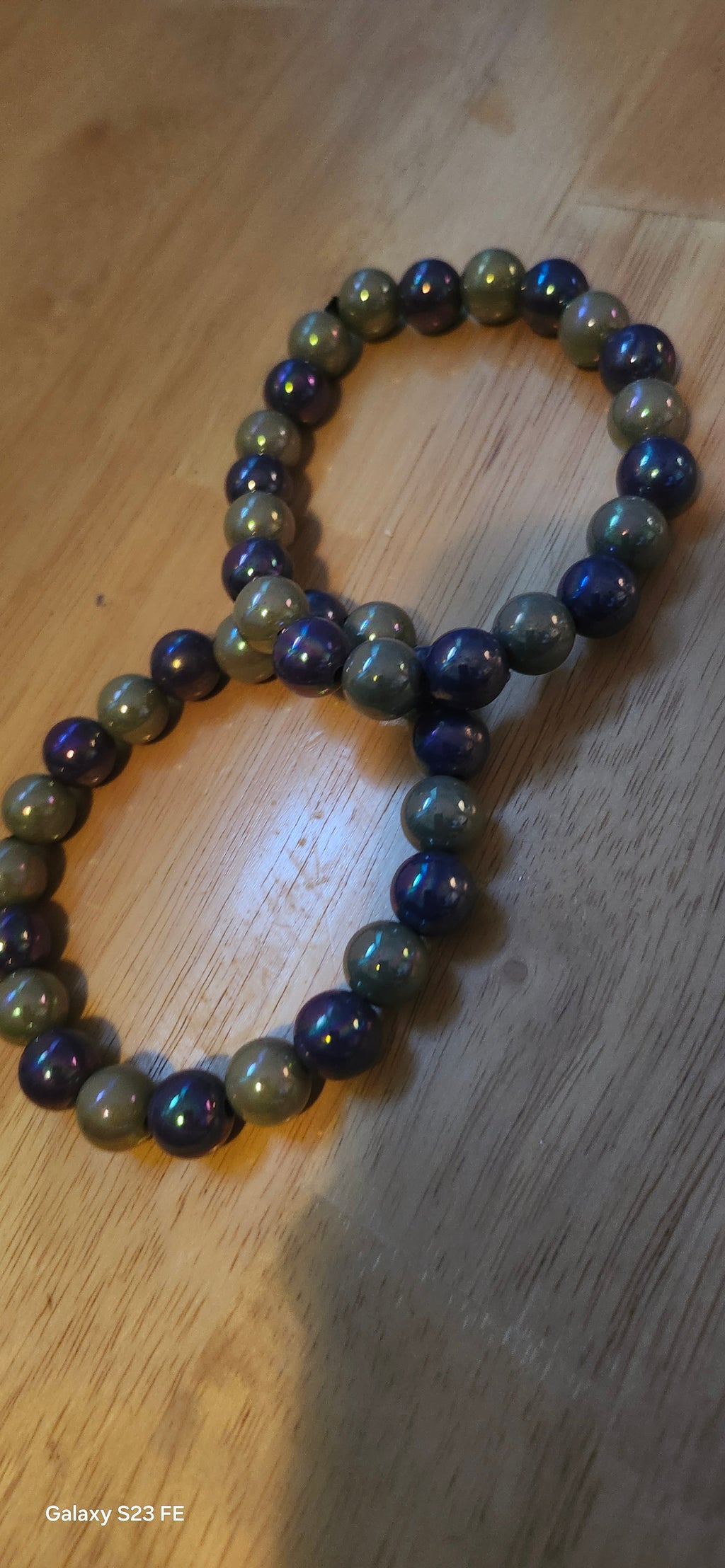 Handmade Dark Grey & Blue Purple Beaded Bracelet | Elegant Stretch Bracelet for Women | Graceform Boutique