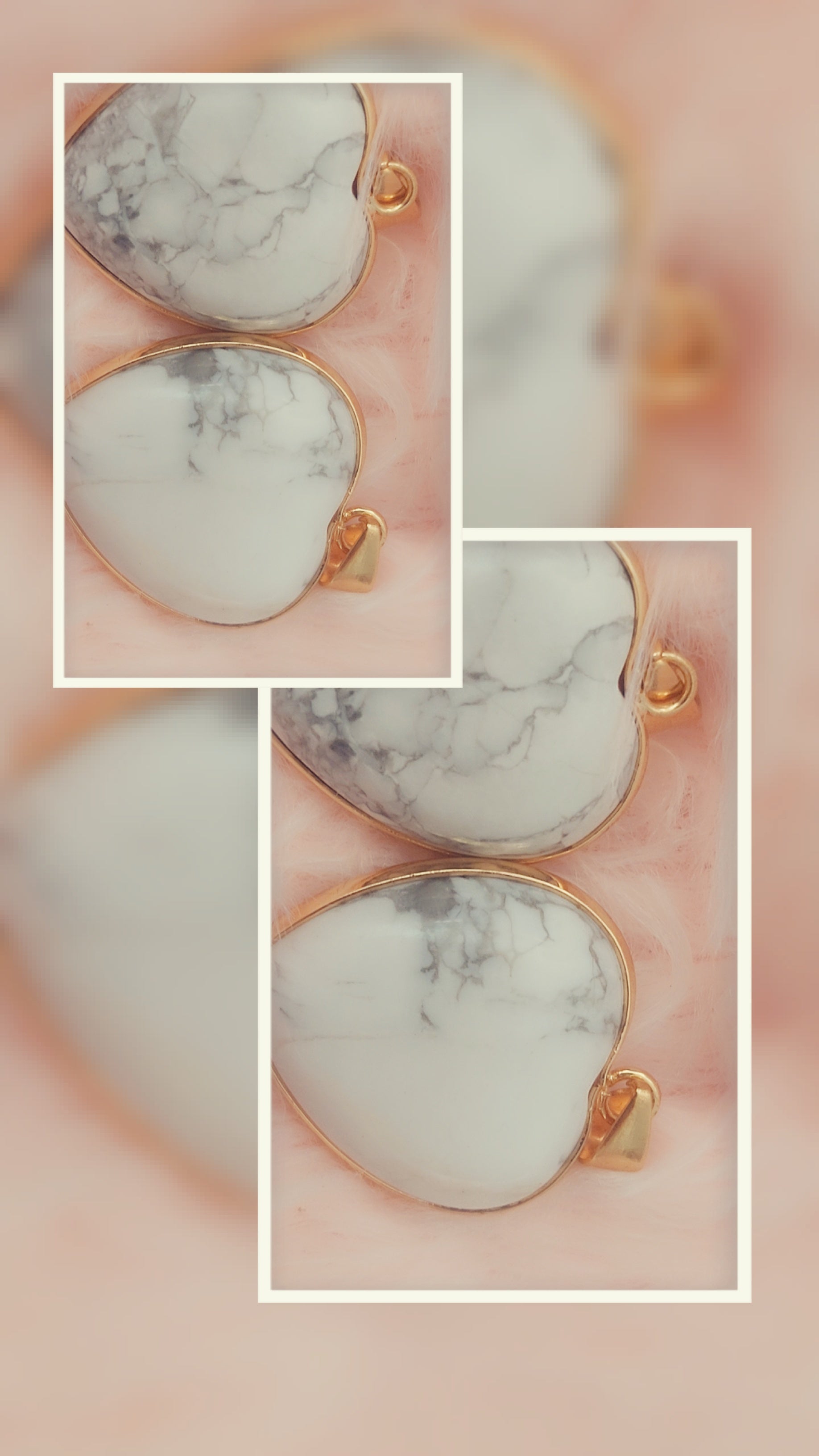 White Marble Heart Pendant Necklace | Elegant Minimalist Jewelry Gift for Women