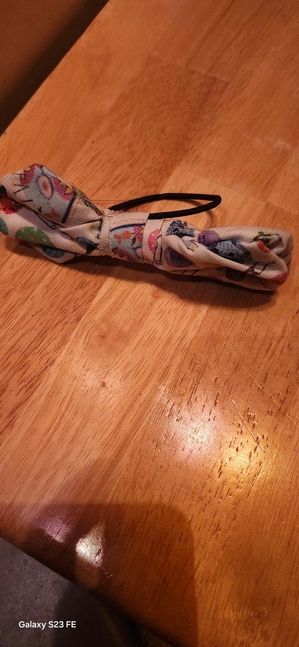 Sewing Themed Hair Bow – Handmade Craft Style Ribbon Bow