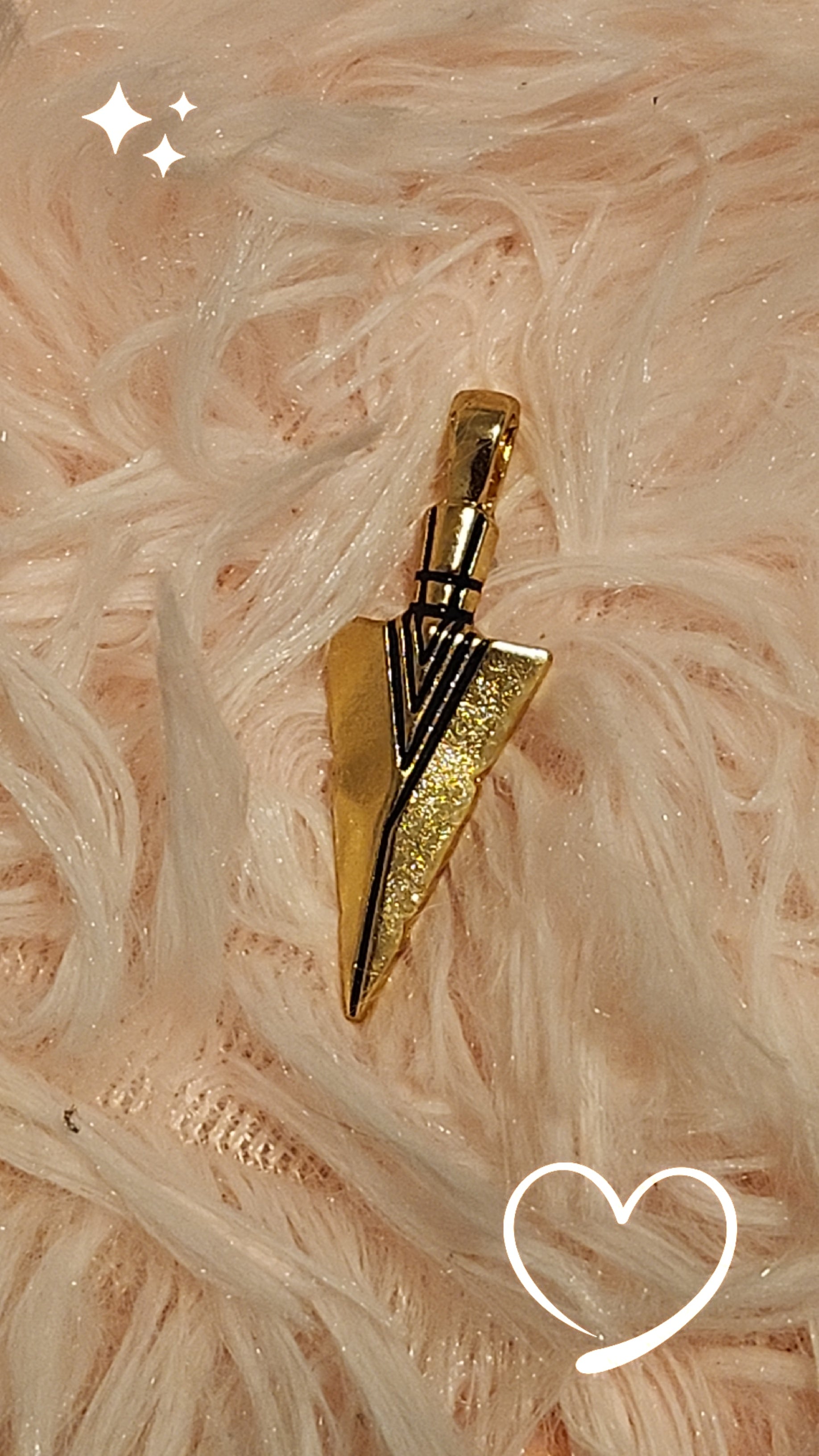 Gold Arrowhead Pendant Charm | Geometric Gold Pendant | Boho Minimalist Jewelry Charm | Statement Pendant for DIY Necklace
