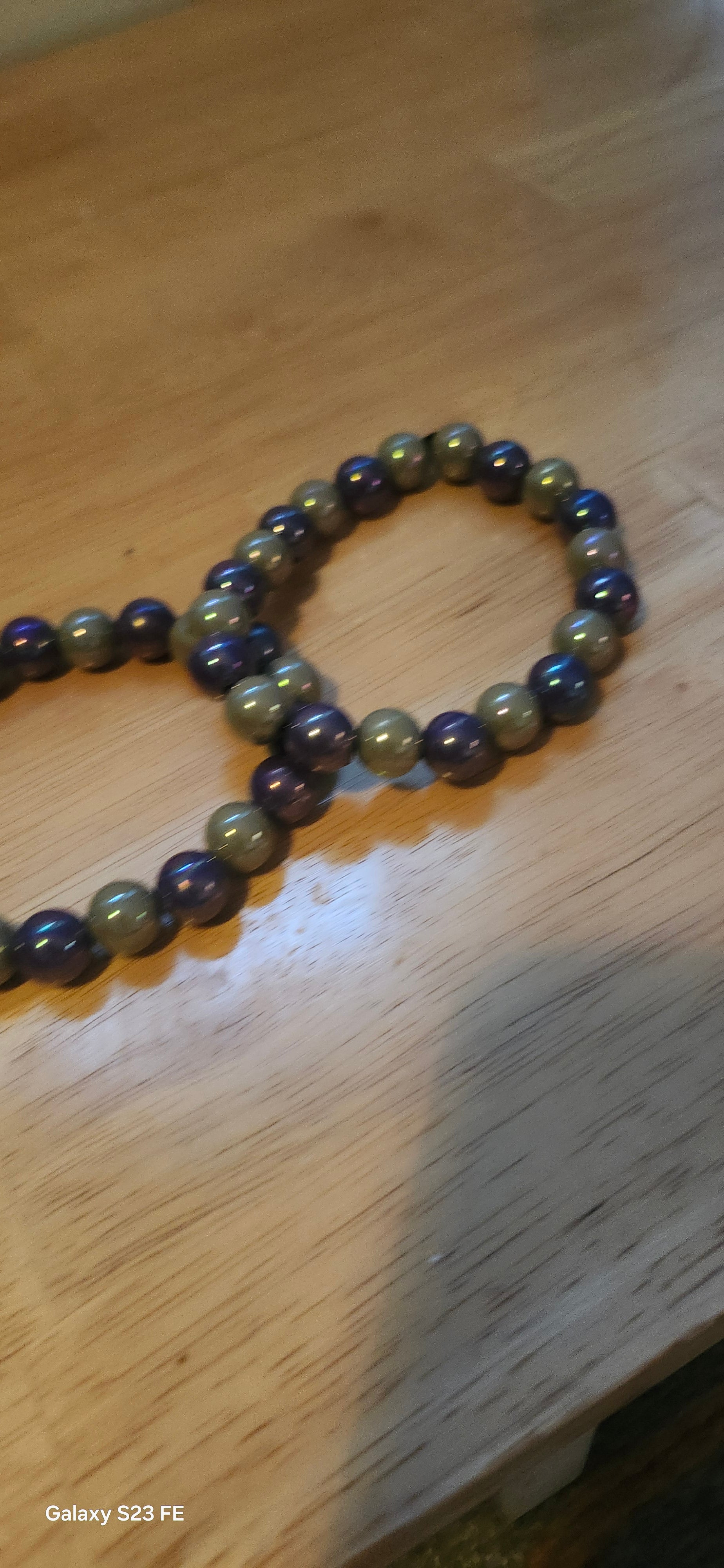 Handmade Dark Grey & Blue Purple Beaded Bracelet | Elegant Stretch Bracelet for Women | Graceform Boutique