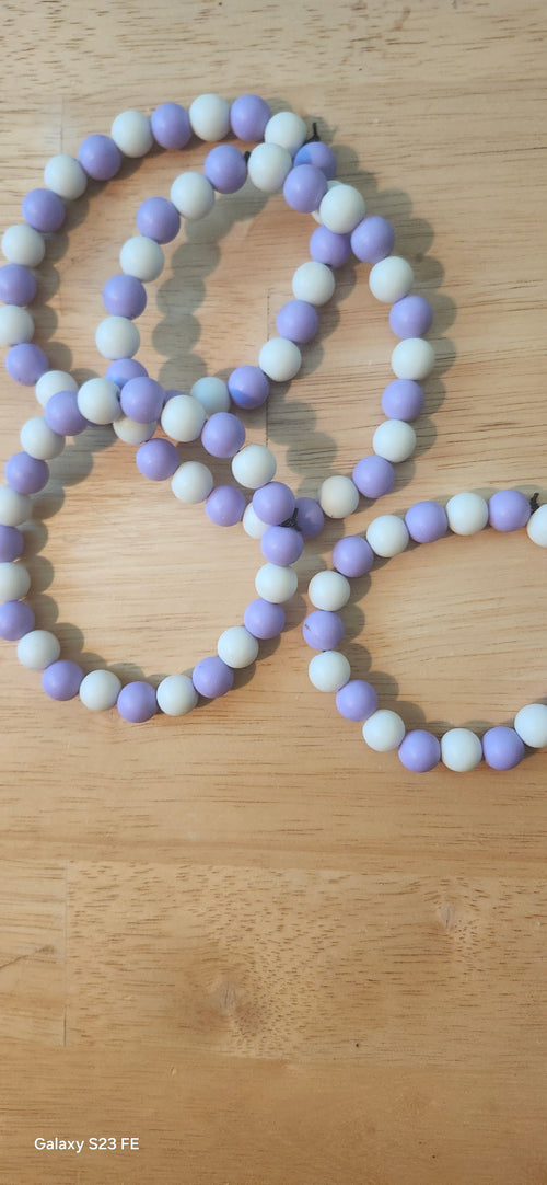 Purple and White Bracelet – Elegant Handmade Beaded Bracelet for Women, Stylish Everyday Fashion Jewelry Gift