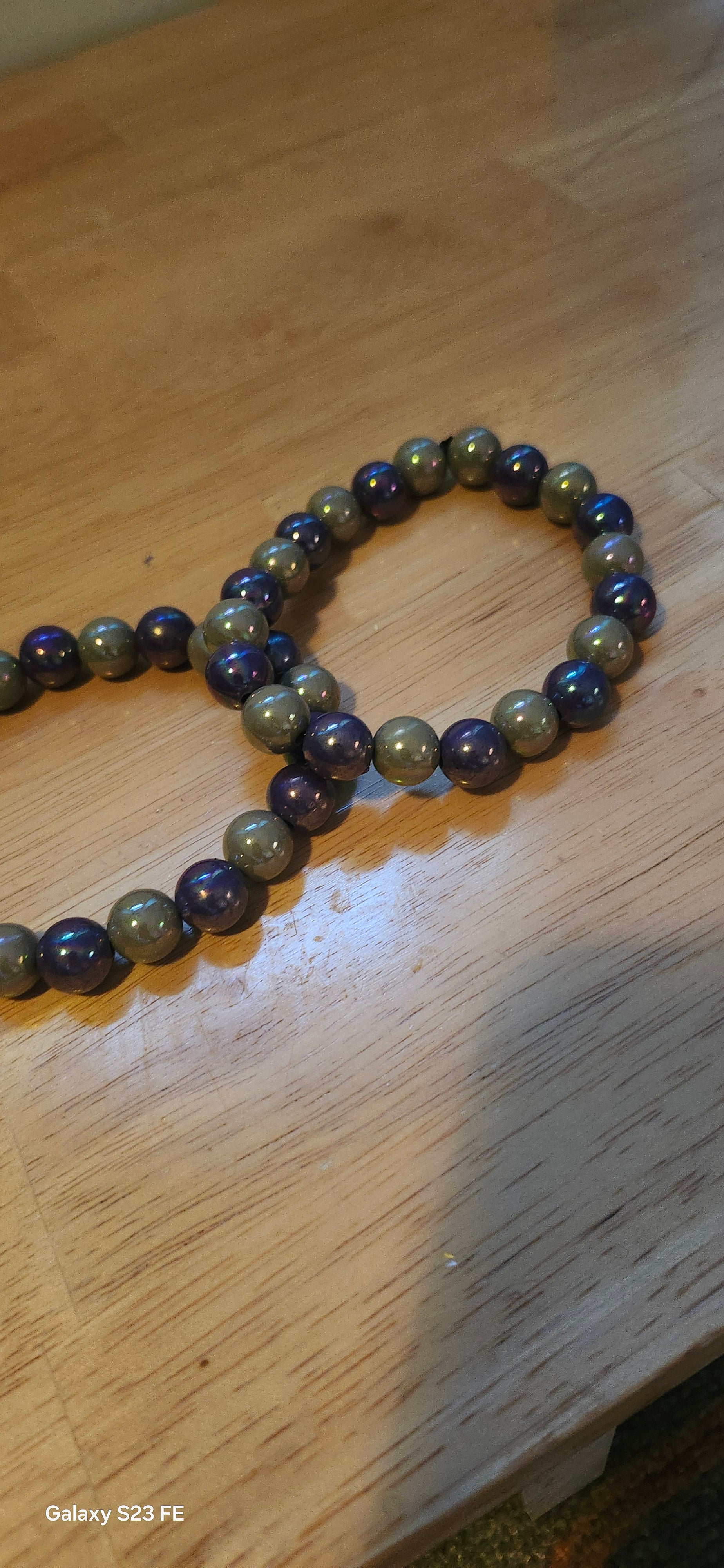 Handmade Dark Grey & Blue Purple Beaded Bracelet | Elegant Stretch Bracelet for Women | Graceform Boutique