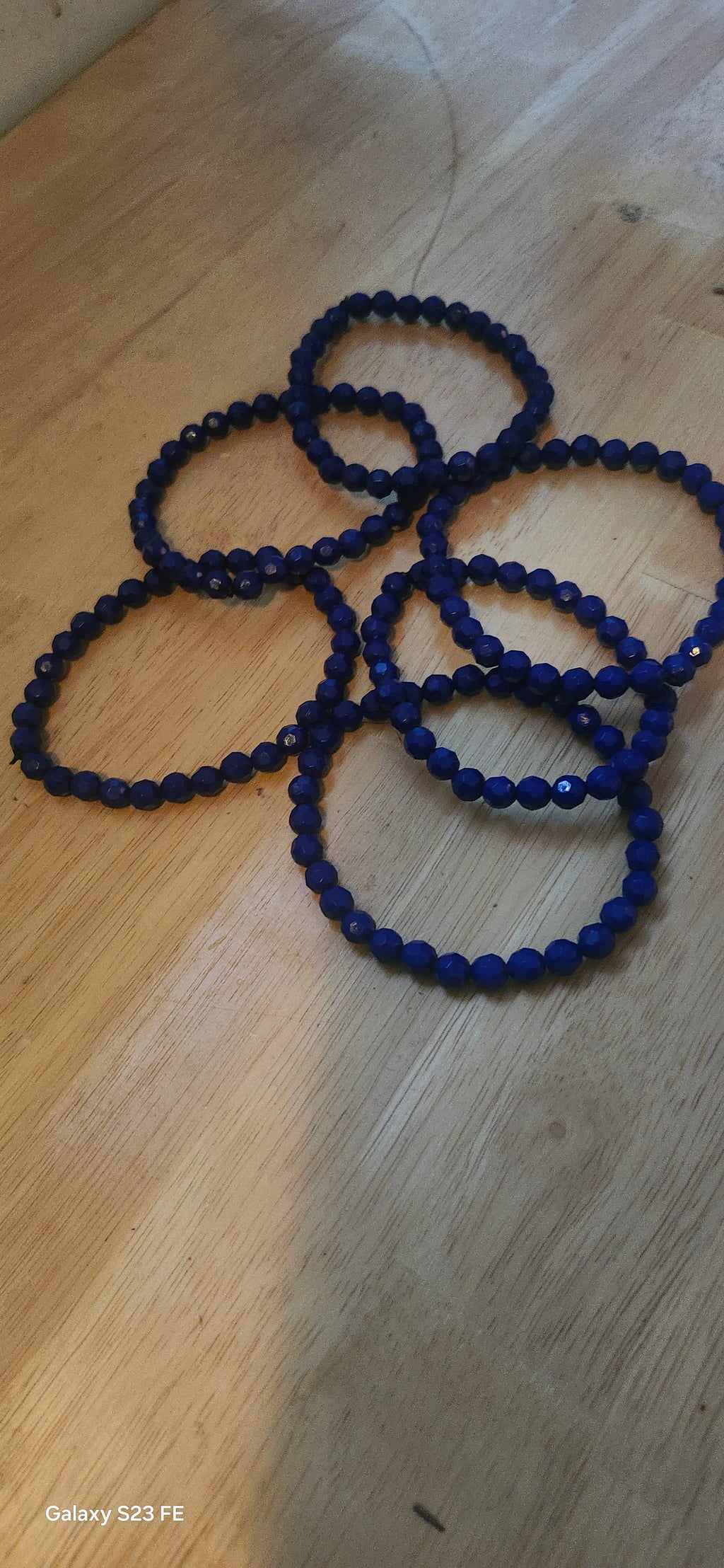 Super Dark Blue Beaded Bracelet | Elegant Handmade Stretch Bracelet for Women