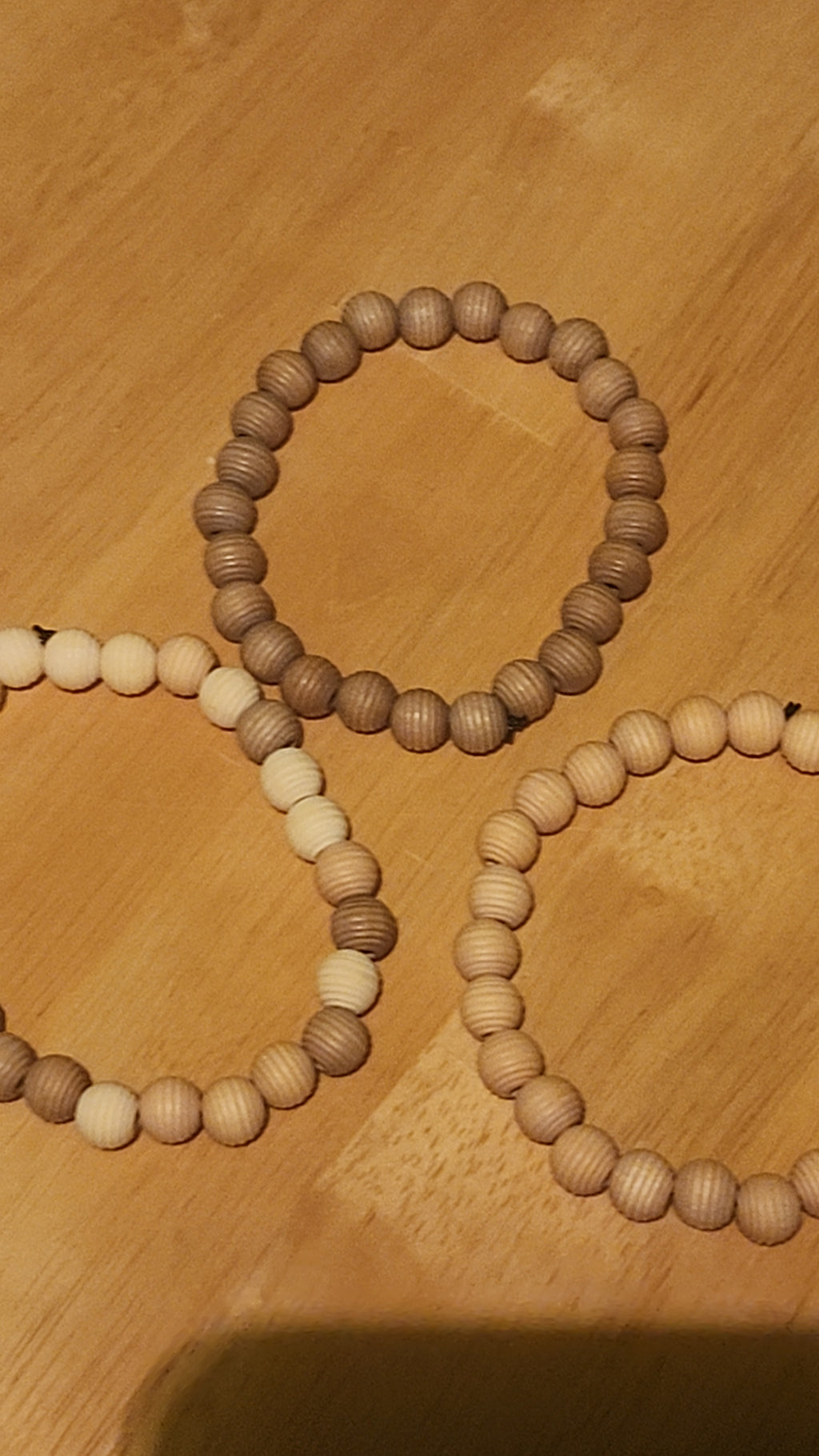 Neutral Tone Wooden Bead Bracelet | Handmade Stretch Bracelets | Minimalist Natural Jewelry