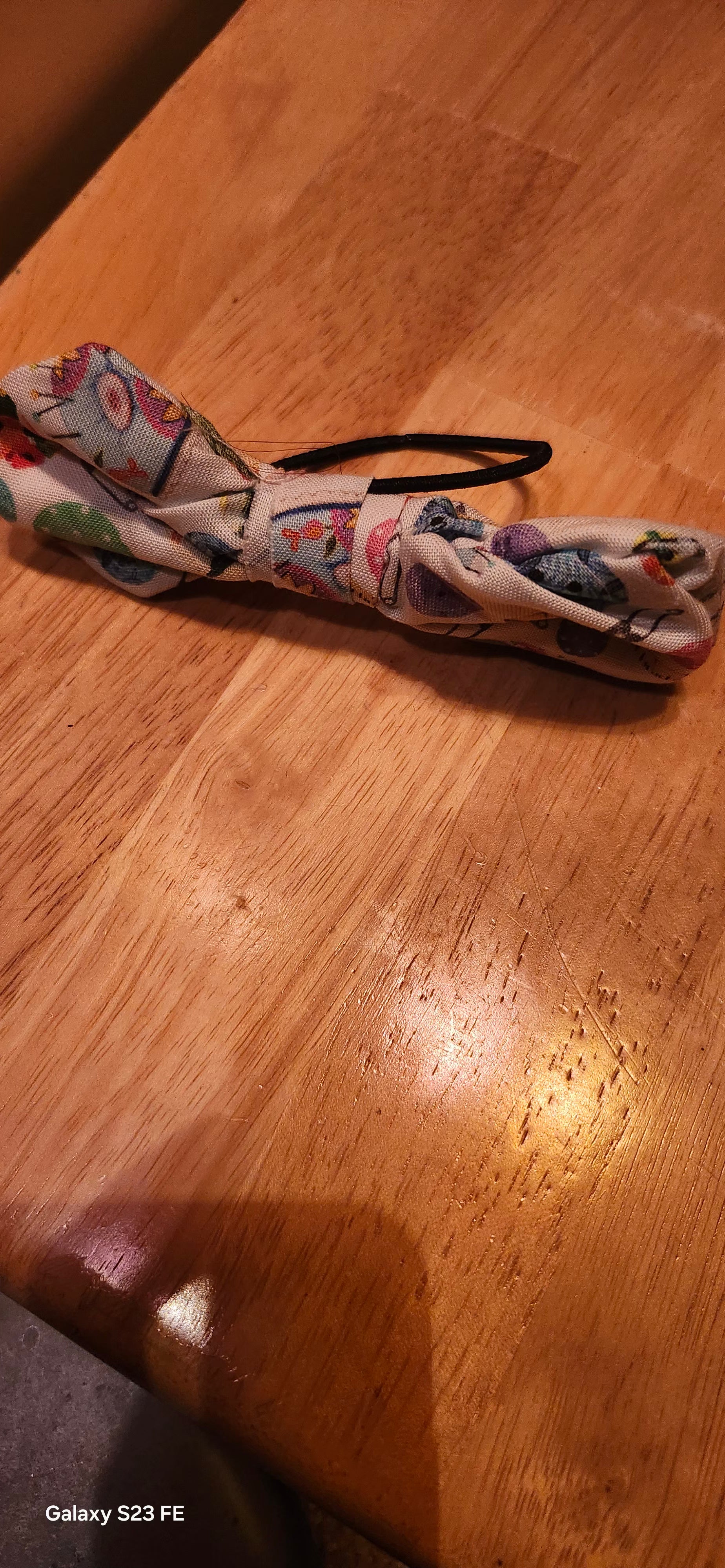 Sewing Themed Hair Bow – Handmade Craft Style Ribbon Bow